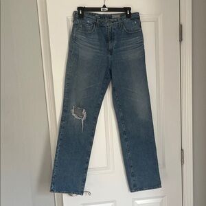 AG Adriano Goldschmied Distressed Blue Jeans